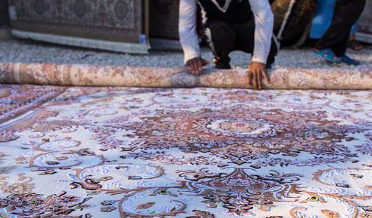 روش اصولی لول کردن قالی در قالیشویی شیخ بهایی 